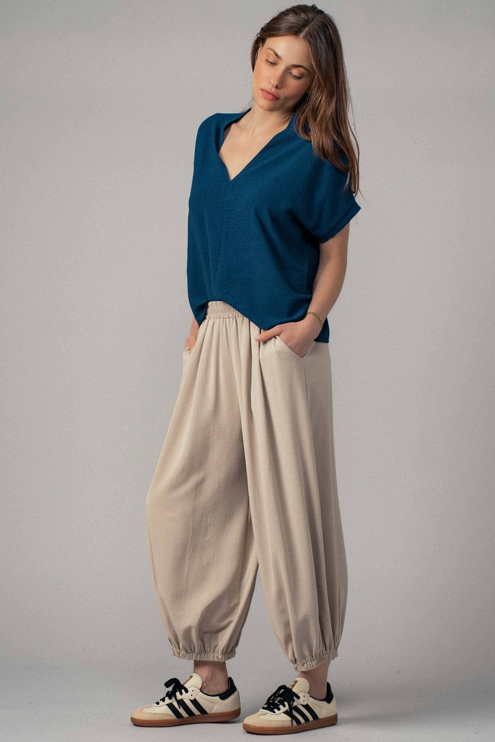 Boho Relaxed Fit Elastic Cuff Pants