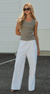 Beaded Neckline Rib Tank in GREY - Women's Tops | Urban Daizy