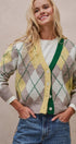 Vintage Pastel Argyle Back to School Cardigan in Preppy Old  in GREEN - Women's Cardigans & Shrugs | Urban Daizy