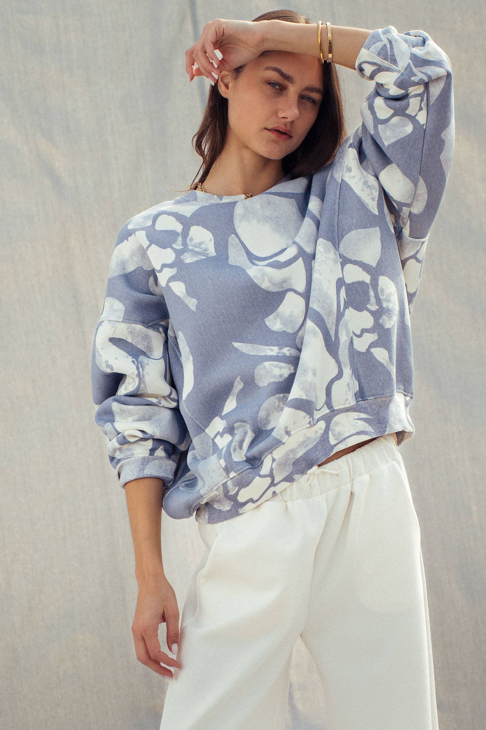 Abstract Cloud Dye Oversized Sweatshirt