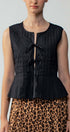 Urban Daizy Pleated Bow Front White Top Ivory Blouse - Women's (UDZ-DR-00389) – alternate view 12