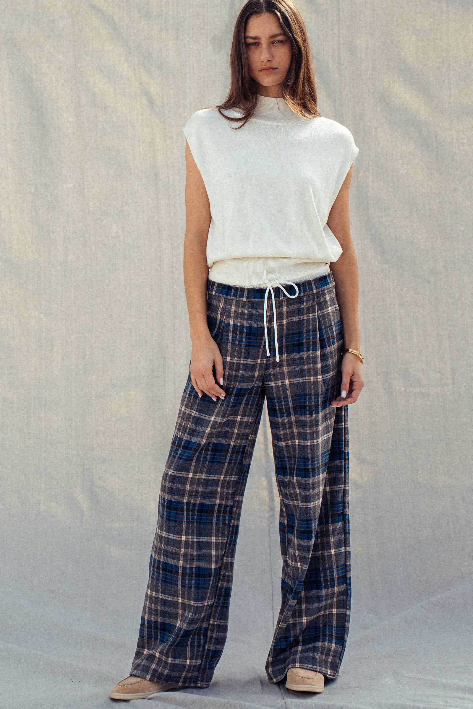 Sleeveless Mock Neck Wool Blend Knit Top