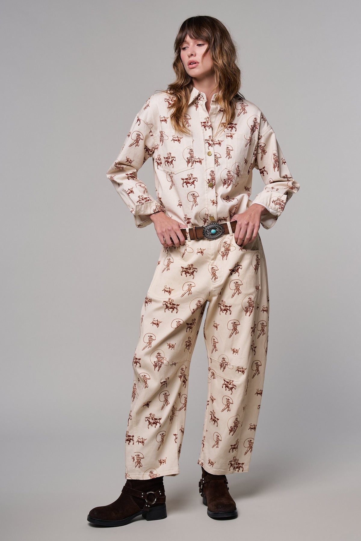 Rodeo Roundup Western Button-Up in IVORY - Women's Shackets | Urban Daizy