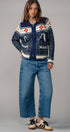 Urban Daizy Floral Yoke Zip-Up Knit Cardigan Navy-Multi Cardigan - Women's (UDZ-TP-00814) – alternate view 10