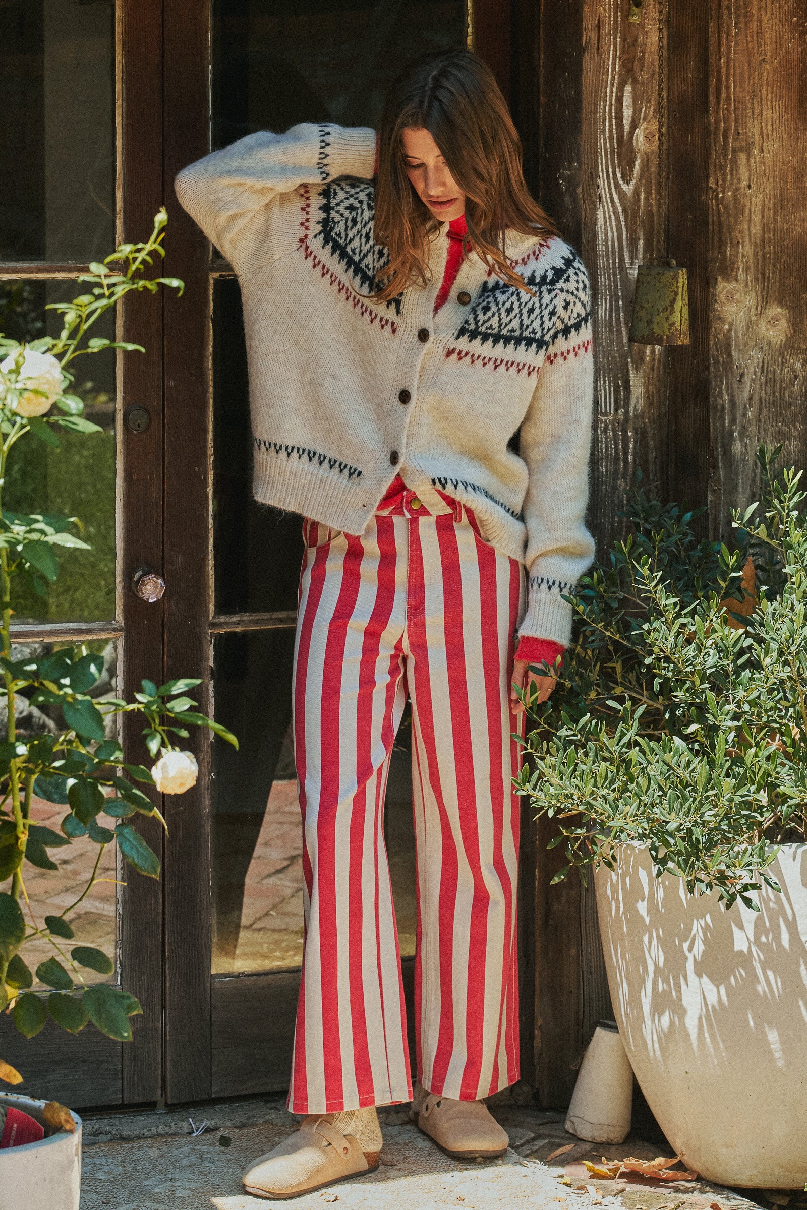 Fair Isle Nordic Toggle Knit Cardigan | wholesale cardigan - women's | Urban Daizy
