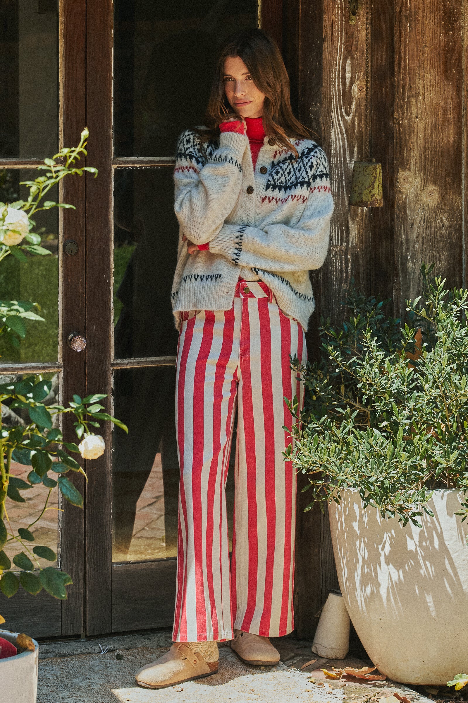 Fair Isle Nordic Toggle Knit Cardigan | wholesale cardigan - women's | Urban Daizy