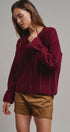 Multicolor Dot Stitch V-Neck Tie Sleeve Sweater