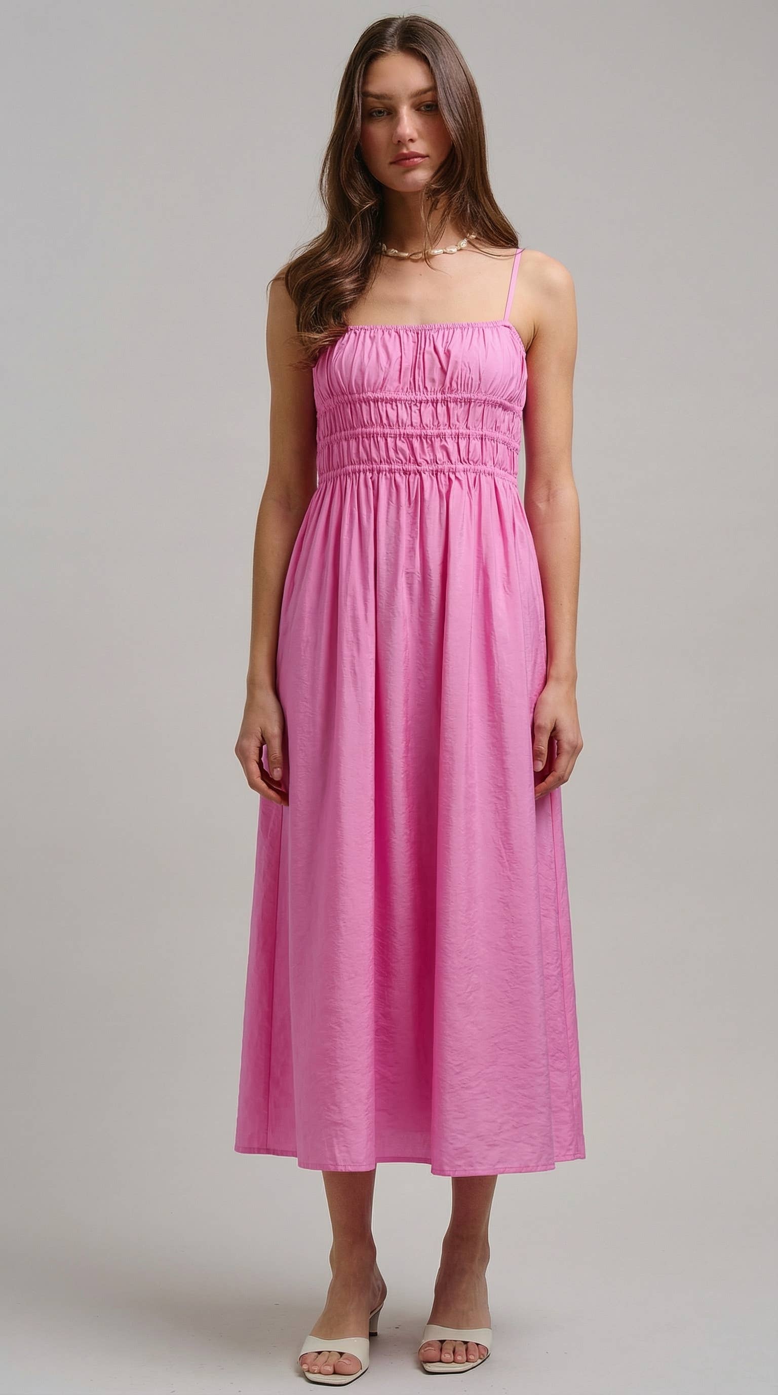 Urban Daizy Smocked Bodice Midi Dress Black Dress - Women's (TNDR1639-Black) – alternate view 14