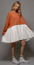 Urban Daizy Pleated Skirt Layered Statement Sweater Dress Rust Dress - Women's (UDZ-DR-00306) – alternate view 20