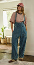 Wide Leg Denim Overalls with Utility Pockets in DENIM - Women's Jumpsuits | Urban Daizy