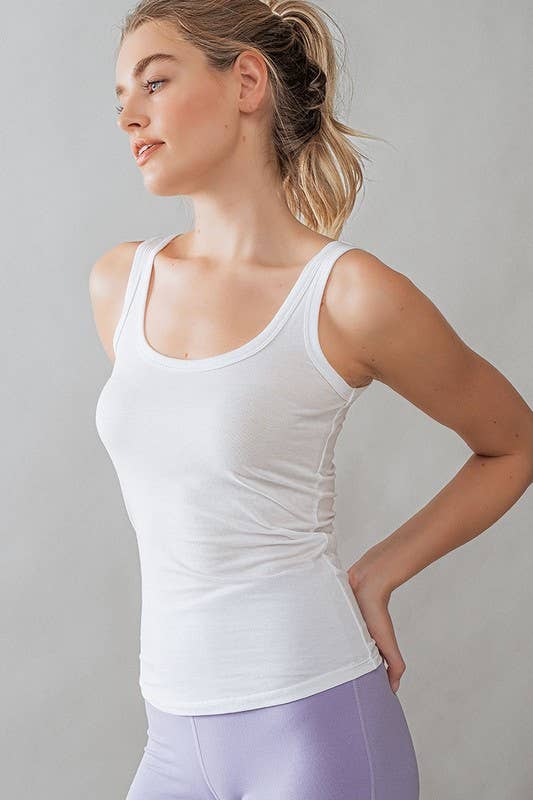 Urban Daizy Scoop Neck Ribbed Sleeveless Tank Top Green-Khaki Tank Top - Women's (UDZ-TP-00277) – alternate view 3