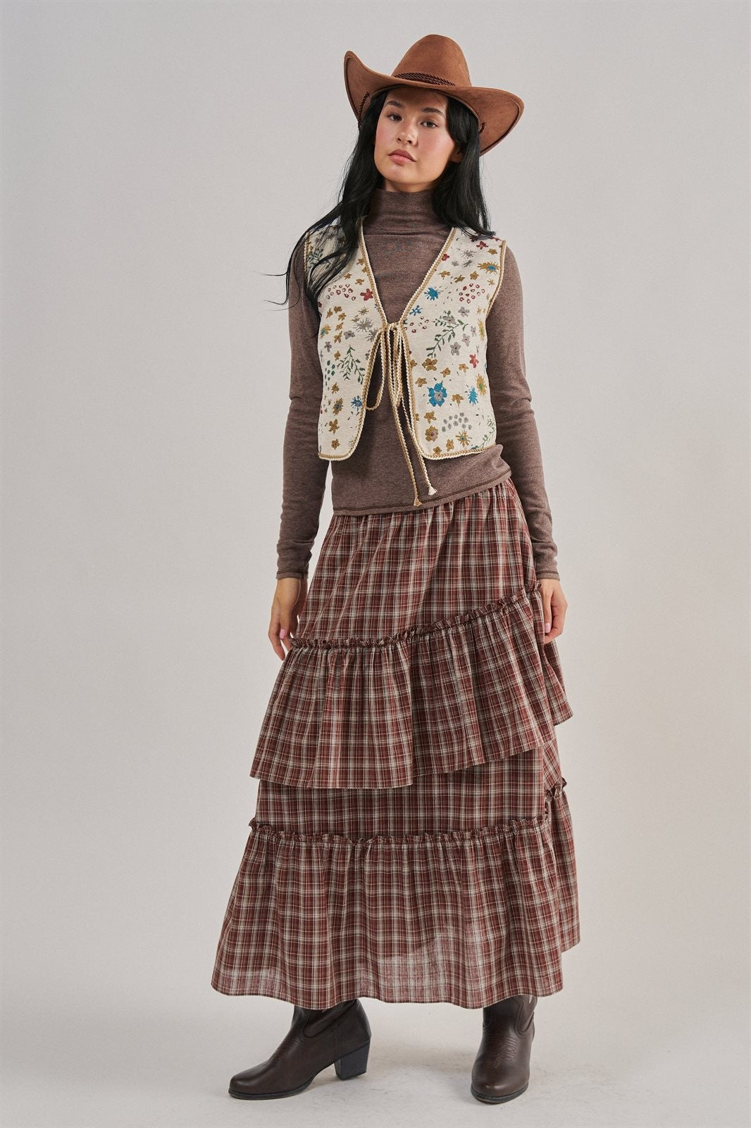 The Folklore Tapestry Vest in BEIGE MULTI - Women's Vests | Urban Daizy