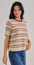Striped Knit Tee Vintage 70s Retro Boho Coastal Top for Wome in IVORY - Women's T-Shirts & Polos | Urban Daizy