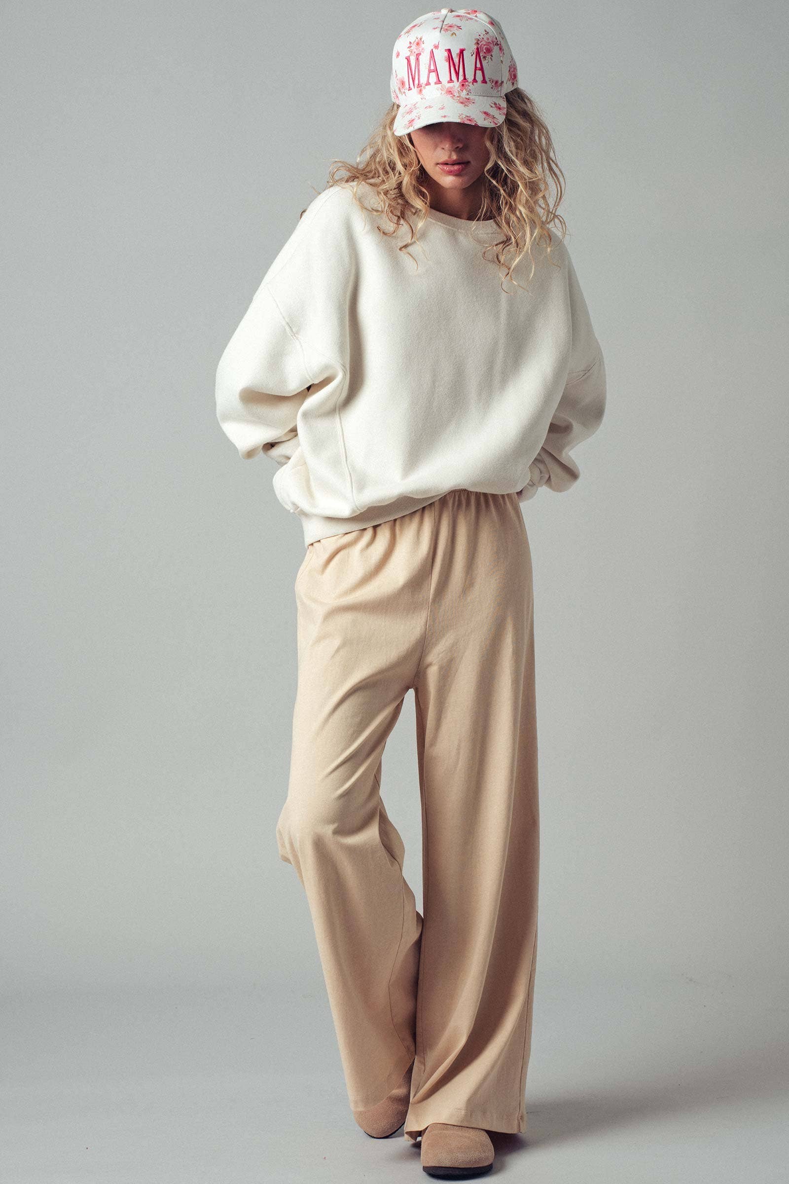 MAMA Floral Embroidered Trucker Cap