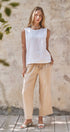 Urban Daizy Minimalist Keyhole Back Linen Sleeveless Top White Blouse - Women's (UDZ-TP-01082-White) – alternate view 6