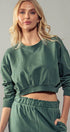 Urban Daizy Mineral Wash Mock Neck Crop Sweatshirt Black Sweatshirt - Women's (UDZ-KN-00191) – alternate view 23