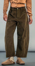 Urban Daizy Inseam Stitch Detail Corduroy Barrel Jeans Brown Pants - Women's (UDZ-PT-00313) – alternate view 18
