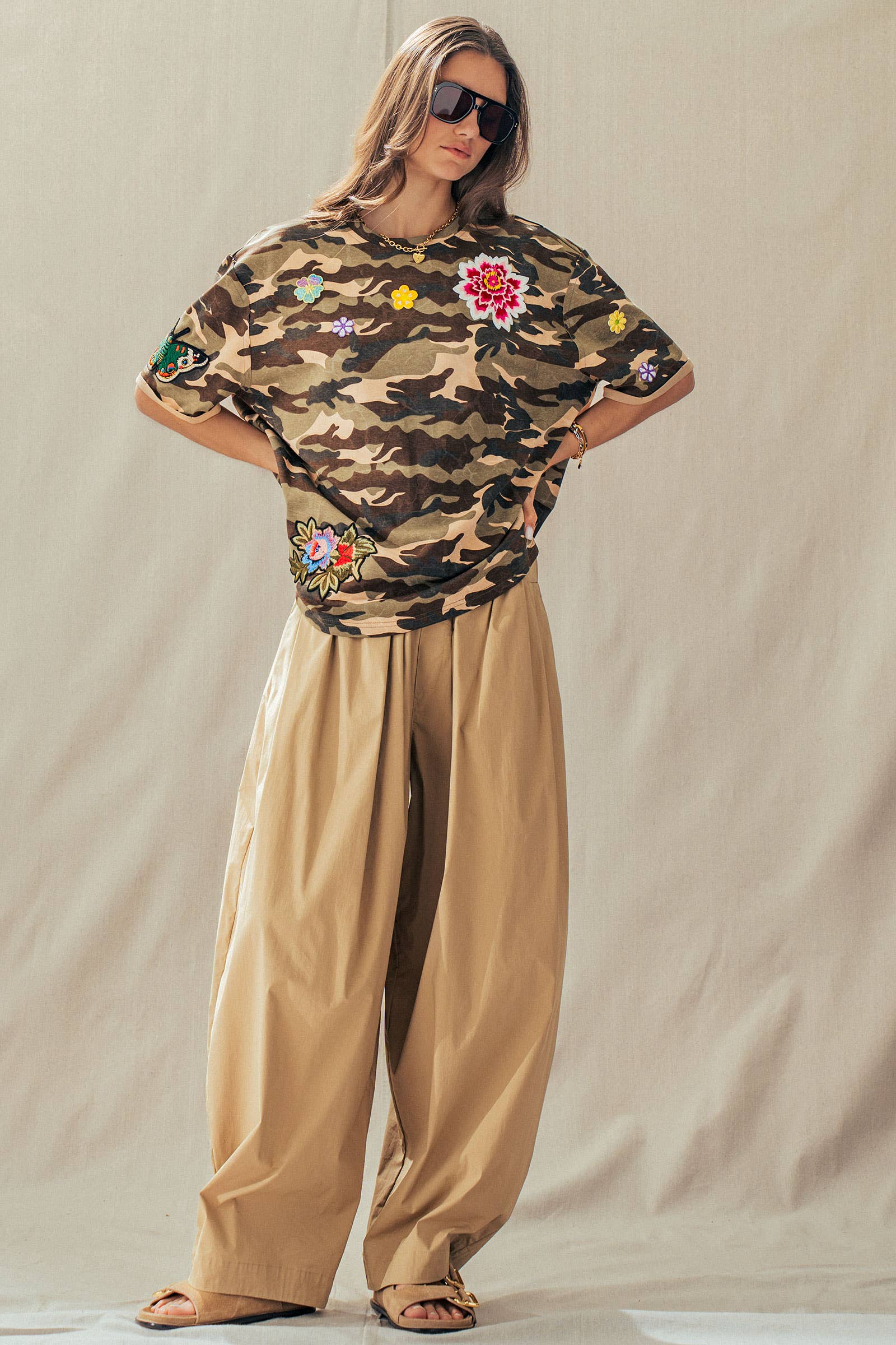 Urban Daizy Camo Floral Patch Oversized Cotton Tee Camouflage T-Shirt - Women's (UDZ-TP-01054) – alternate view 10