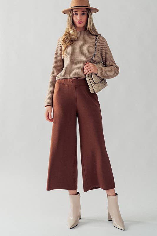 Urban Daizy Wide Leg French Terry Crop Pants Deep-Lavender Pants - Women's (UDZ-PT-00100) – alternate view 11