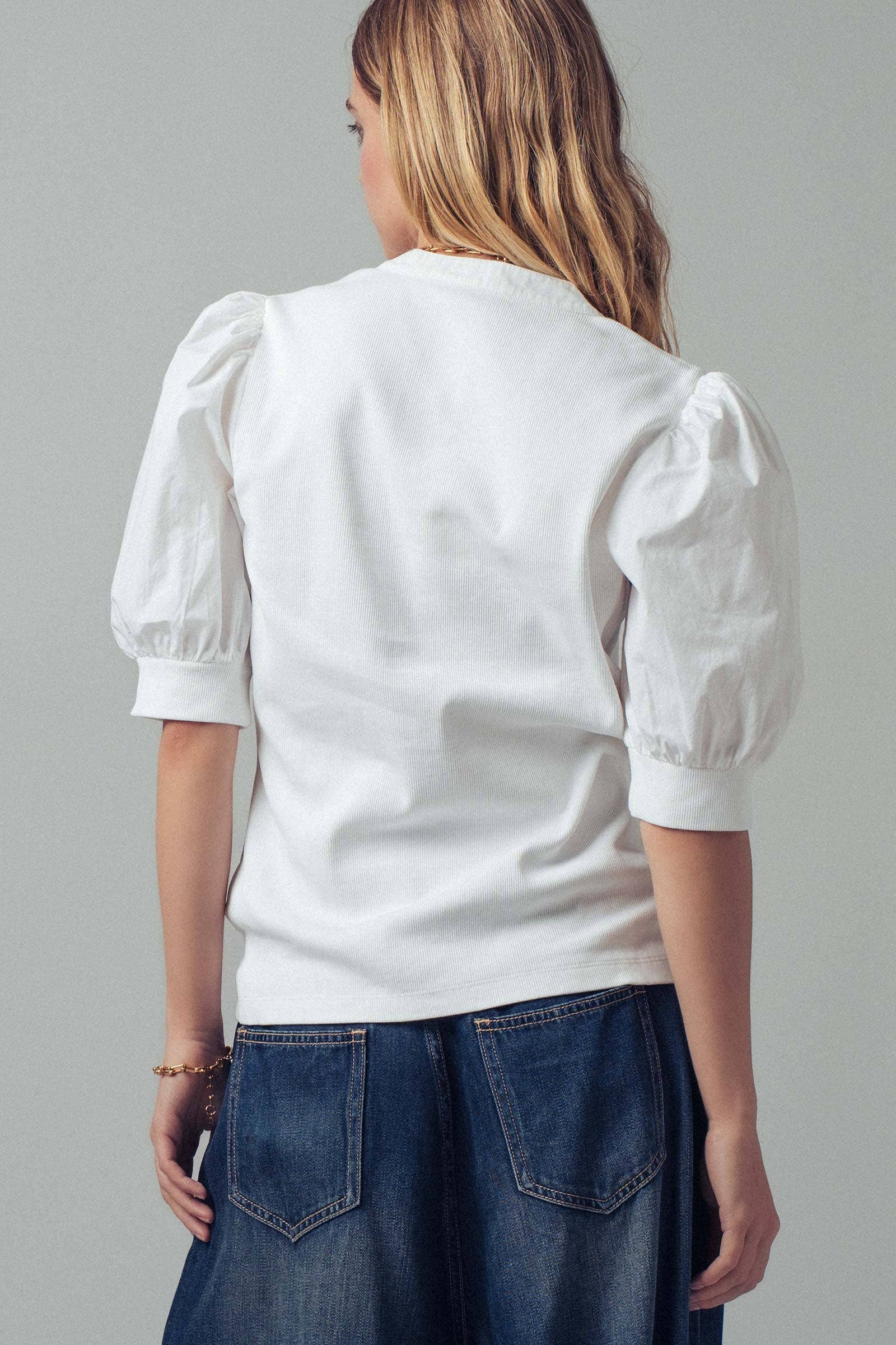 Puff Sleeve Henley Top