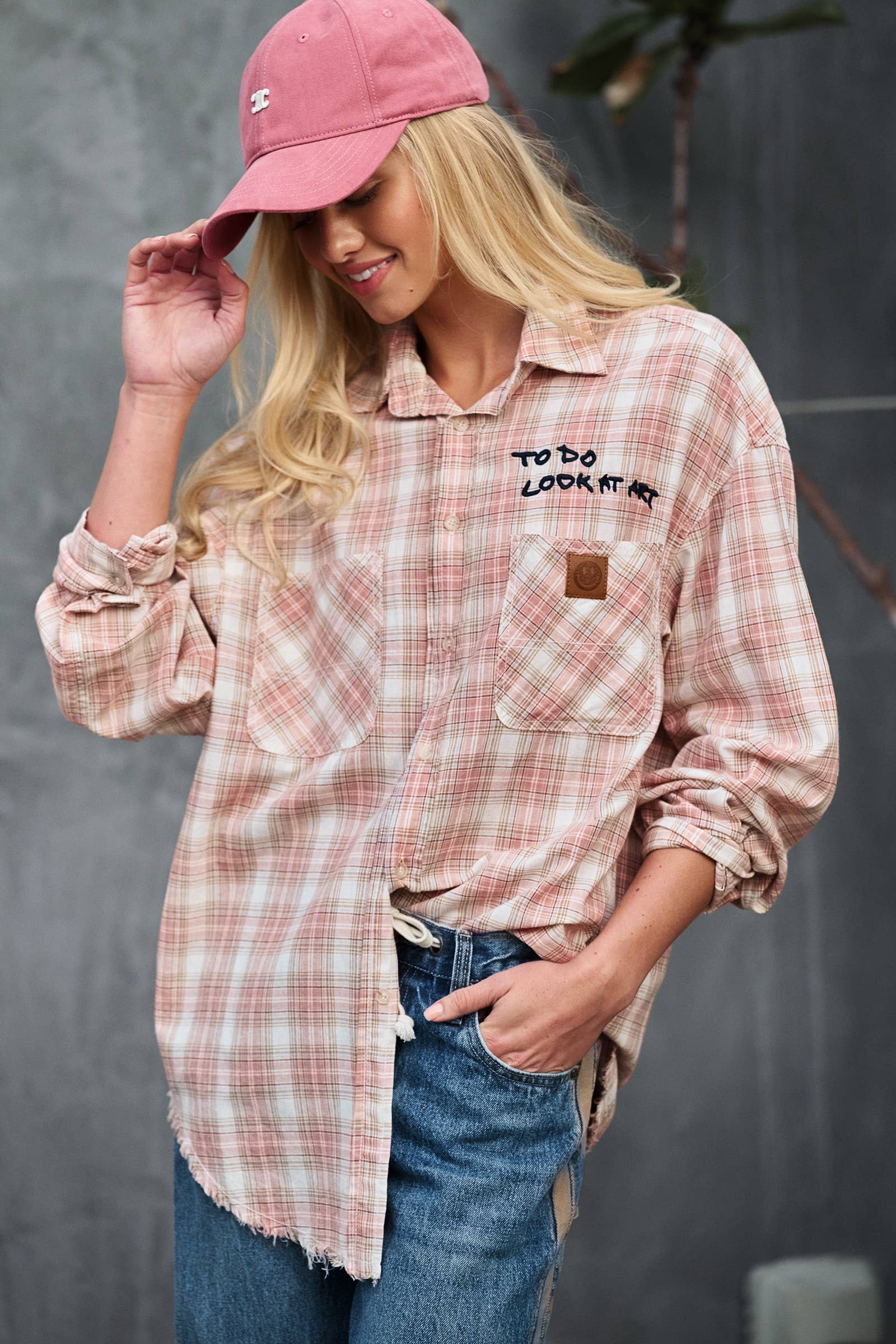 "TO DO LOOK AT ART" Embroidered Boho Top