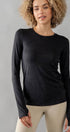 Urban Daizy Basic Crew Neck Long Sleeve Activewear Black Athletic Top - Women's (UDZ-TP-00560)