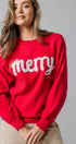 Urban Daizy Merry Embroidered Crewneck Sweater Ivory Knit Sweater - Women's (UDZ-KN-00488) – alternate view 17
