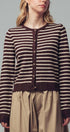 Urban Daizy Parisian Striped Gold Button Cardigan Khaki Cardigan - Women's (UDZ-KN-00656) – alternate view 11