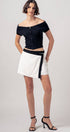 Urban Daizy Asymmetric Waistband Contrast Mini Skirt Black Skirt - Women's (UDZ-SK-00126) – alternate view 4