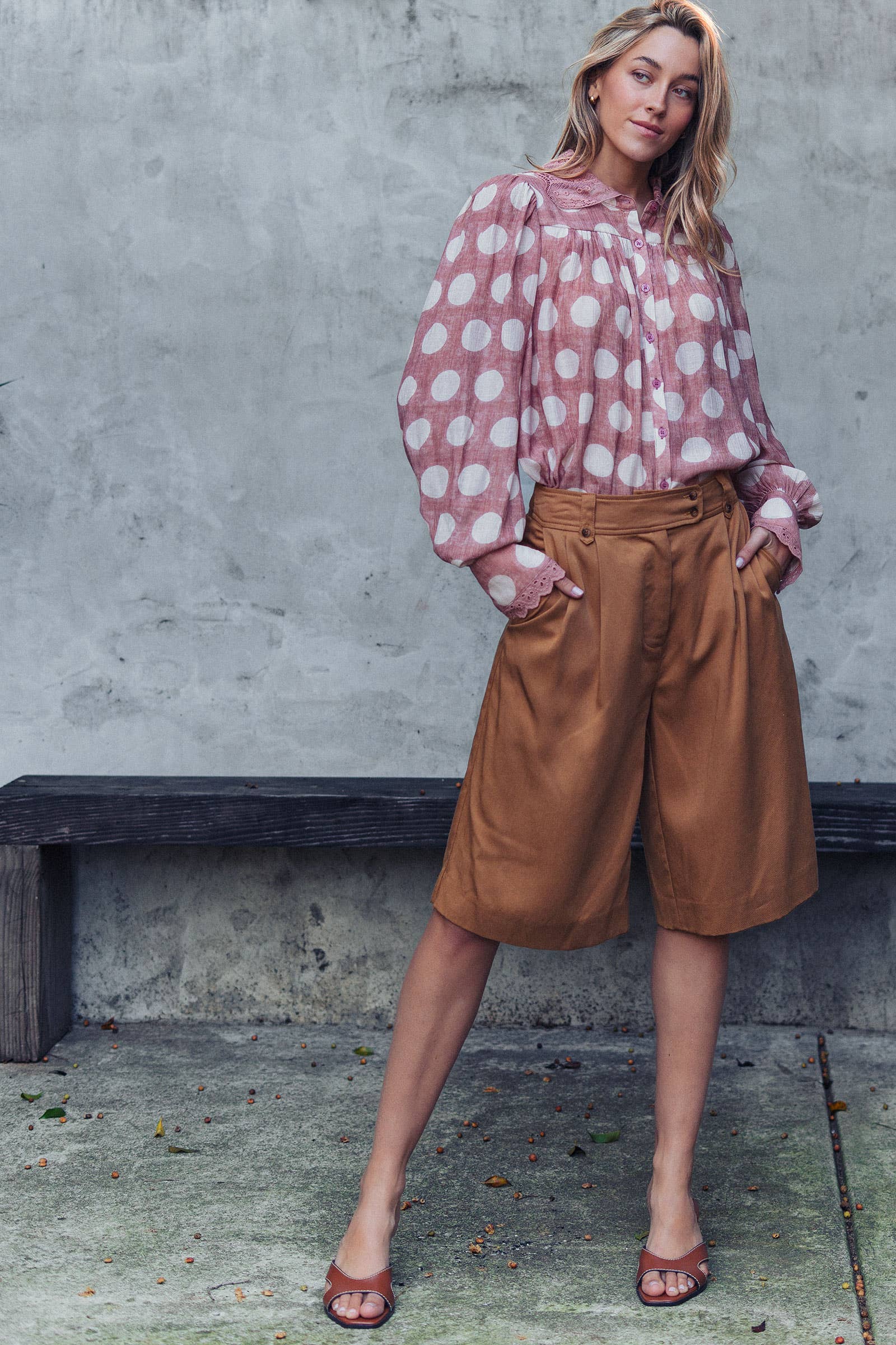 Pleated Wide Leg Lyocell Culottes