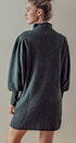 Urban Daizy Balloon Sleeve Mock Neck Sweater Dress Charcoal Dress - Women's (UDZ-DR-00096) – alternate view 8