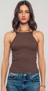 Urban Daizy Ribbed Knit Halter Spaghetti Strap Tank Top Black Tank Top - Women's (UDZ-TP-00490) – alternate view 21