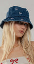 Urban Daizy Embroidered Mini Bow Coquette Denim Bucket Hat Black Bucket Hat - Women's (UDZ-AC-00114) – alternate view 8