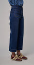 High Waist Wide Leg Denim with Patch Pockets in DENIM - Women's Casual Pants | Urban Daizy