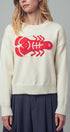 Urban Daizy Embroidered Red Lobster Nautical Statement Sweater Ivory Knit Sweater - Women's (UDZ-KN-00600) – alternate view 3
