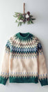 Urban Daizy Fair Isle Wool Blend Sweater Top Green-Multi Knit Sweater - Women's (UDZ-KN-00652) – alternate view 3