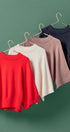 Relaxed Batwing Sleeve Sweater Top in BLACK - Women's Sweaters | Urban Daizy