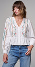 Folk Song Embroidered Peplum Blouse in WHITE - Women's Shirts & Blouses | Urban Daizy