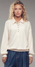 Urban Daizy Waffle Knit Collared Snap Placket Pullover Deep-Red Sweatshirt - Women's (UDZ-KN-00656) – alternate view 6