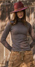 Classic Striped Long Sleeve Turtleneck Top in BROWN - Women's T-Shirts & Polos | Urban Daizy