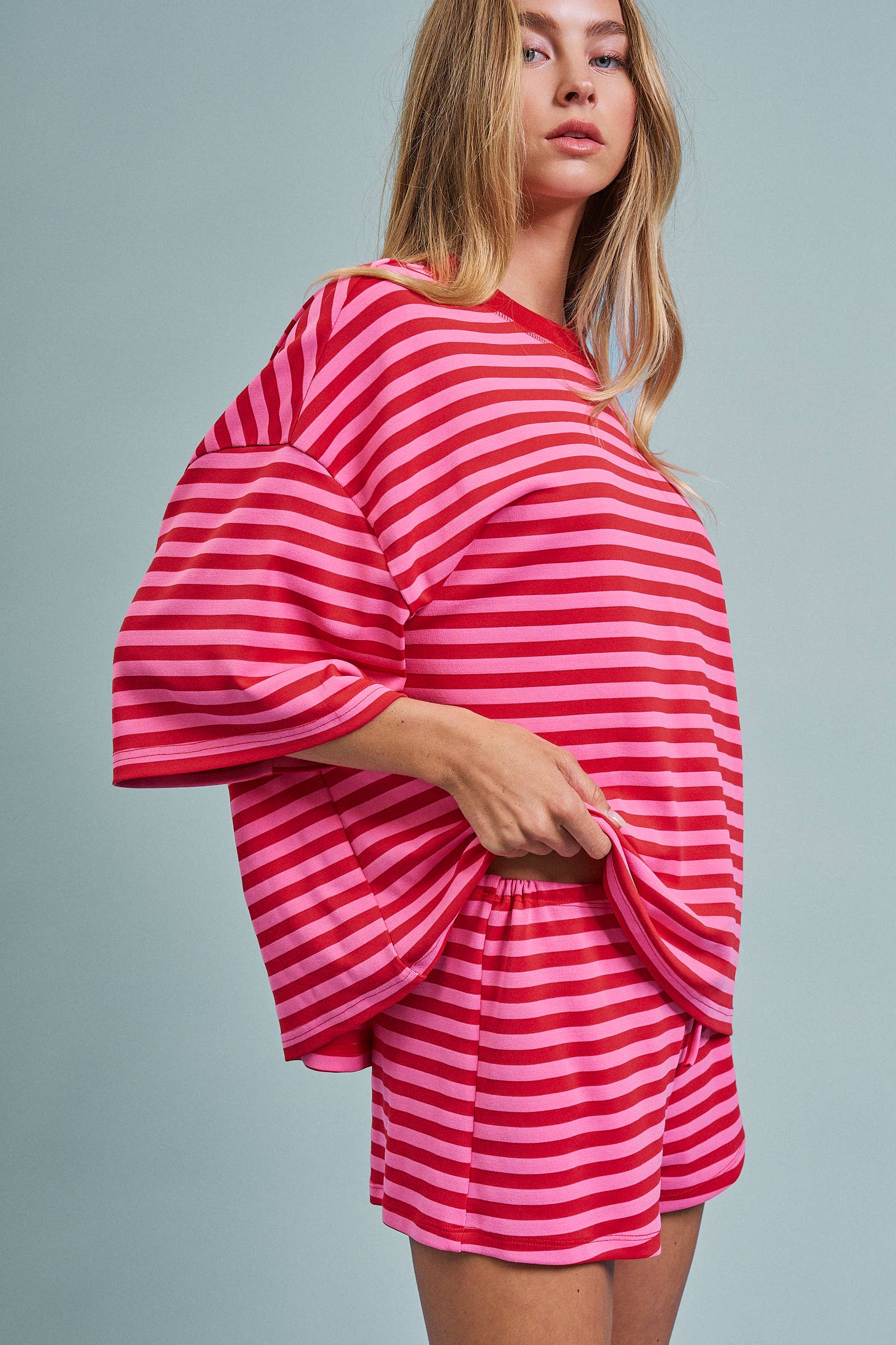 Coastal Striped Drawstring Lounge Shorts