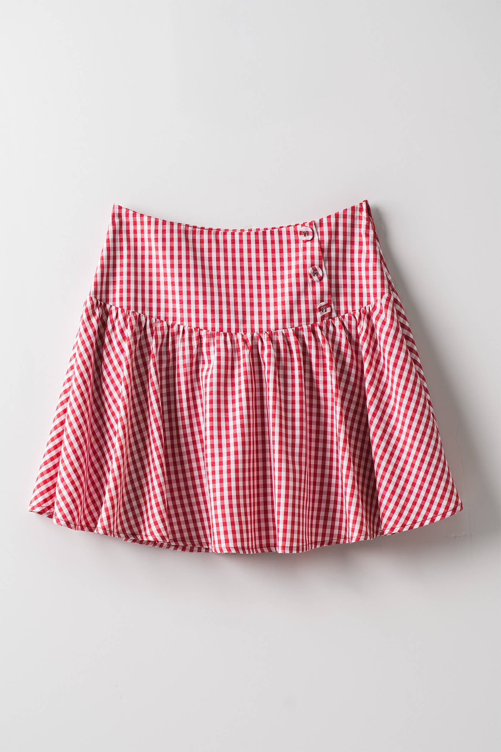 Urban Daizy Gingham Side-Button Mini Skirt Blue Skirt - Women's (UDZ-SK-00153) – alternate view 3