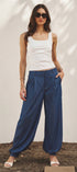 Urban Daizy Soft Chambray Wide Leg Barrel Pants Blue Pants - Women's (TNPT0819-Blue) – alternate view 11
