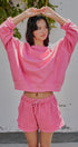 Cotton Blend Knit Lounge Shorts With Elastic Waistband | wholesale pants | Urban Daizy