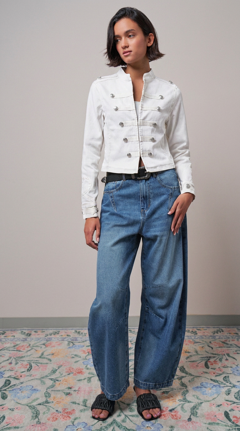 Military Double-Button Stretch Cotton Jacket