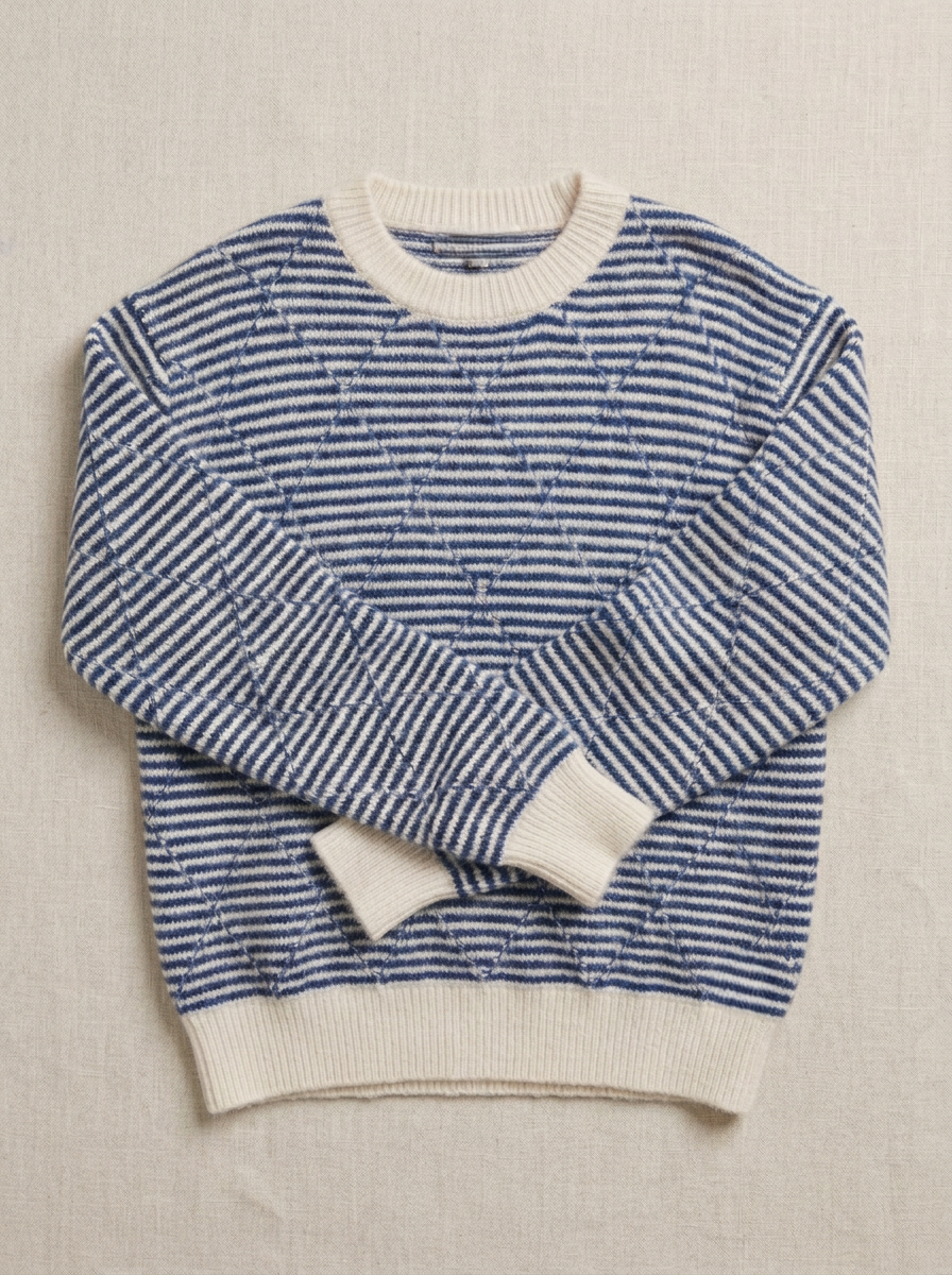 Textured Stripe Diamond Knit Sweater