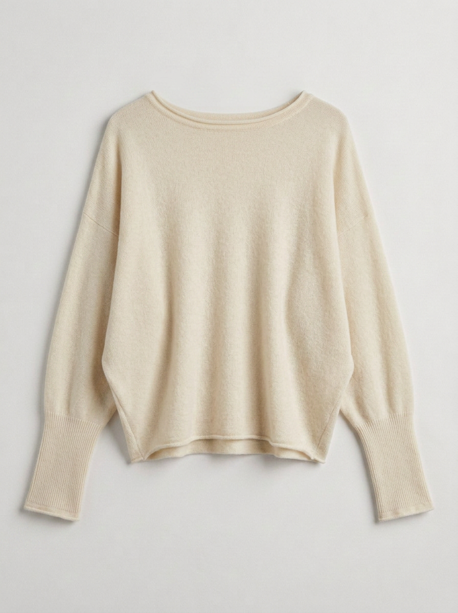 Dolman Sleeve Boat Neck Knit Top