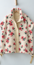 Ditsy Floral Sherpa Vest With Bow Hem Detail