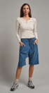 Soft Focus Waffle Knit Henley Top