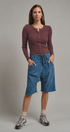 Soft Focus Waffle Knit Henley Top